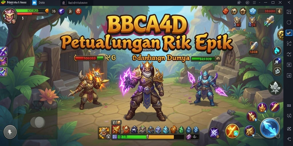 Screenshot gameplay BBCA4D menunjukkan pertarungan epik di dunia RPG yang penuh petualangan.