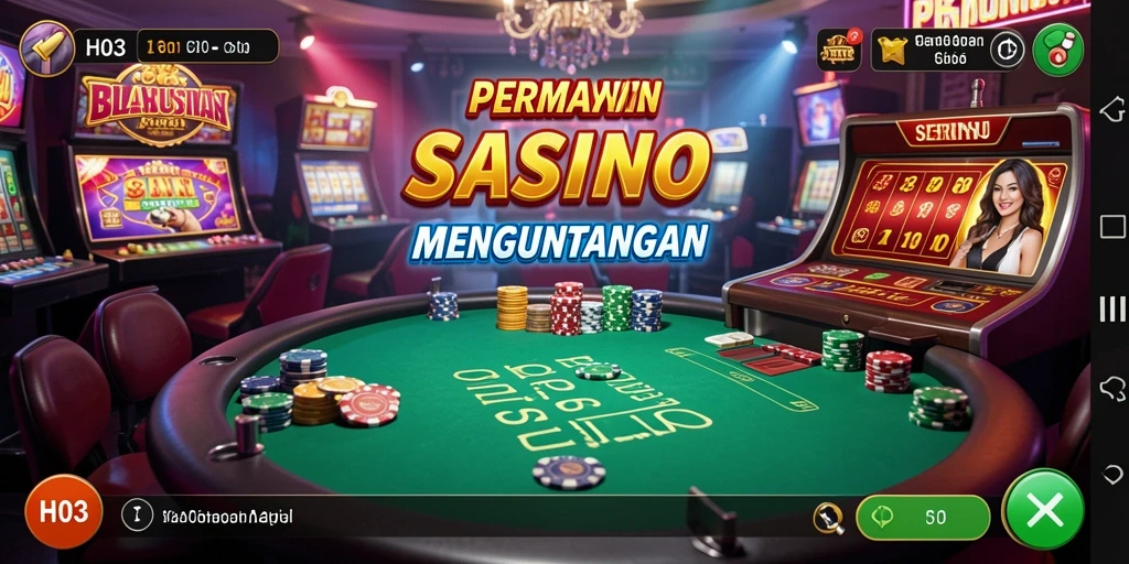 Tampilan screenshot menampilkan suasana permainan Kasino yang mengasyikkan.