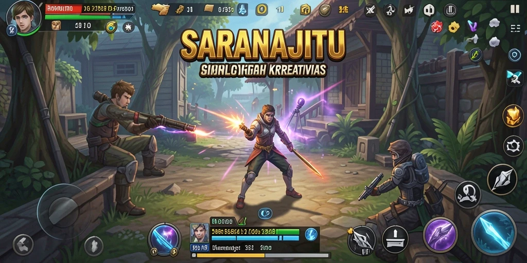 Screenshot utama SARANAJITU menunjukkan gameplay simulasi yang menarik.